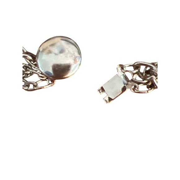 Vintage Silver Tone Multi Chain Locket Necklace Antique Portraits Layered Estate - Picture 6 of 7